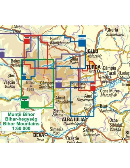 Bihar-hegység térkép -Munţii Bihor