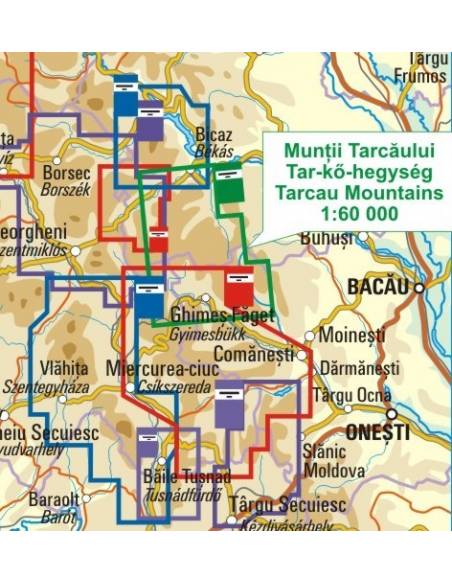 Tar-kő-hegység és a Gyimes vidéke térkép - Munţii Tarcăului şi Depresiunea Ghimeş-Făget