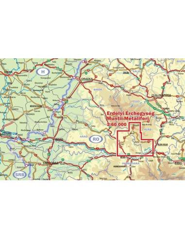 Erdélyi Érchegység - Munții Metaliferi térkép