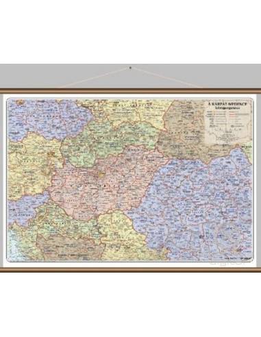 Kárpát-medence közigazgatási falitérkép 70x50...