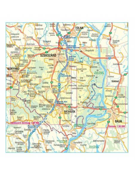 Szekszárdi-dombság - Geresdi-dombság - Gemenc turistatérkép
