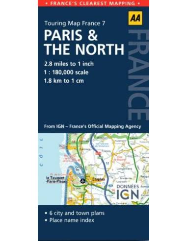 FR 7 Paris & the North AA Road Map