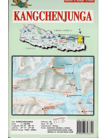Kangchenjunga trekking térkép