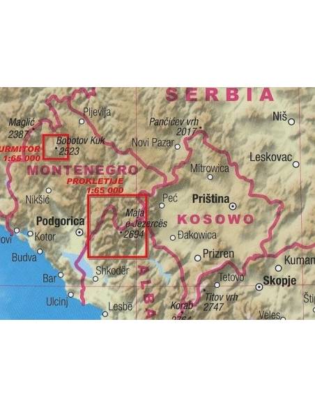 Prokletije Albanian Alps trekking comfort! map - Albán Alpok turistatérkép