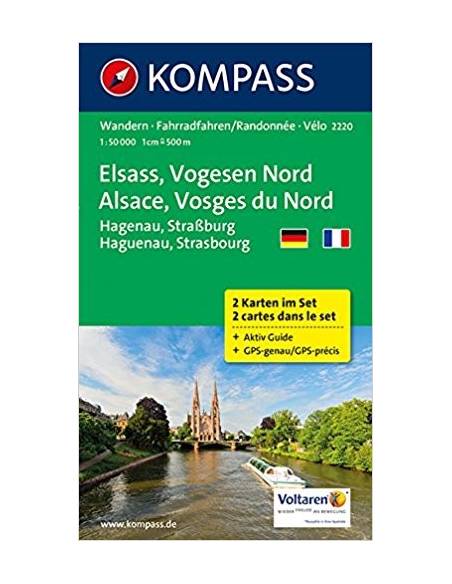 KK 2220 Elsass, Vogesen Nord - Elzász, Észak-Vogézek turistatérkép (2 db-os)