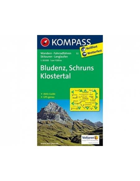 KK 32 Bludenz - Schruns - Klostertal túra-, sí- és kerékpáros térkép