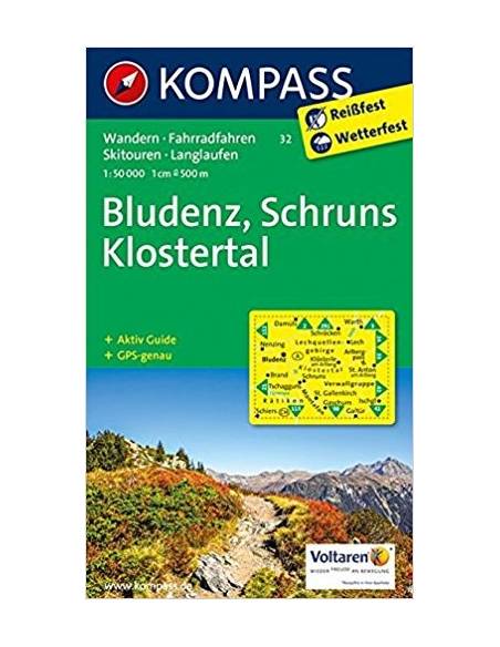 KK 32 Bludenz - Schruns - Klostertal túra-, sí- és kerékpáros térkép