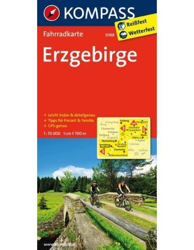 KK 3088 Erzgebirge (Szász-Svájc, Cseh-Svájc) vízálló kerékpáros térkép
