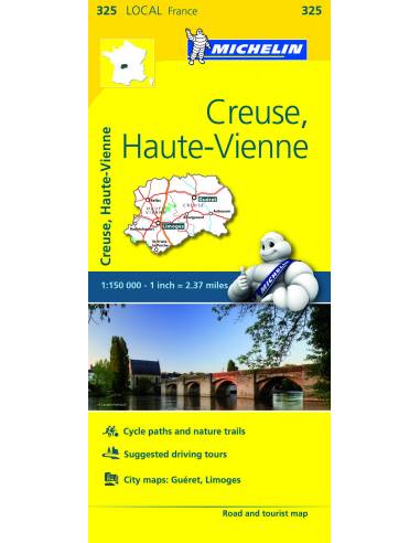 MN 325 Creuse - Haute-Vienne térkép
