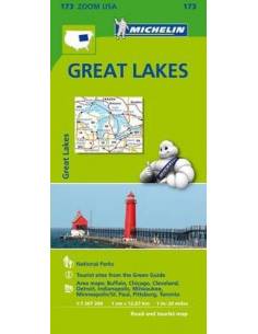 MN 173 ZOOM USA Great Lakes - Nagy-tavak térkép