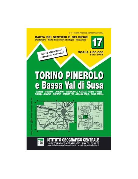 IGC 17 Torino, pinerolo e bassa val di susa turistatérkép