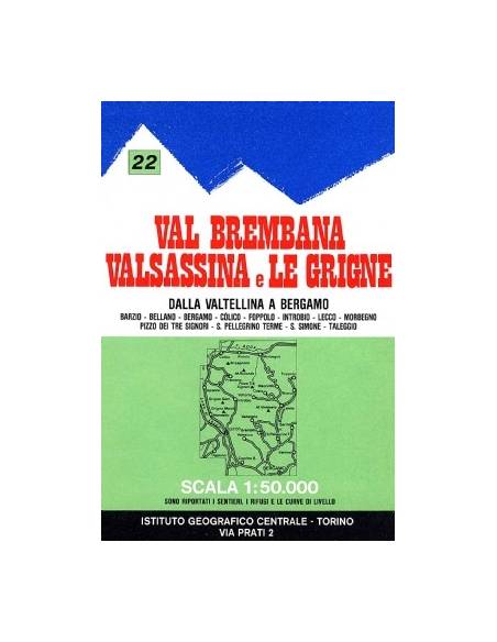 IGC 22 Val Brembana, Valsassina e le Grigne turistatérkép