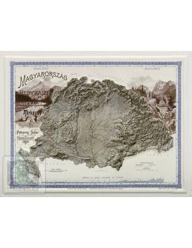Magyarország hegy-vízrajzi dombortérkép1899...