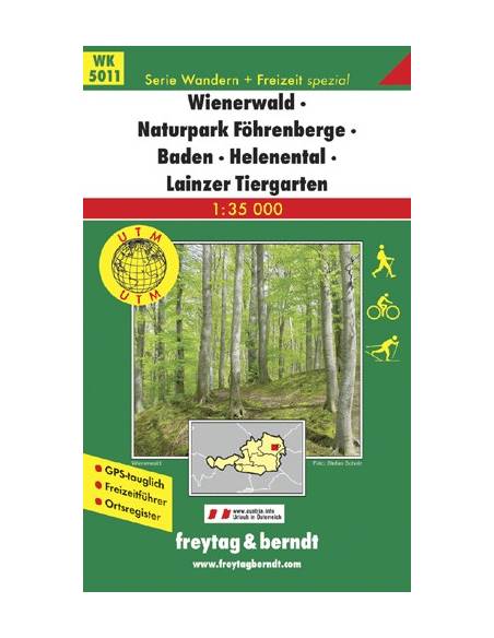 WK 5011 Wienerwald / Naturpark Föhrenberge / Baden / Helenental / Lainzer Tiergarten térkép