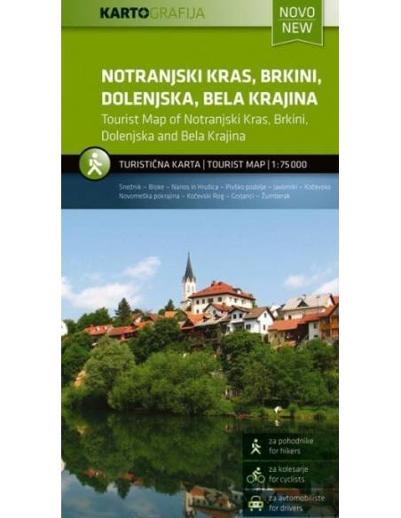 Notranjski Kras - Brkini - Dolenjska - Bela Krajina turistatérkép