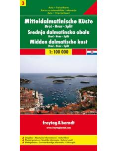 Dalmát tengerpart 3: Brac-Hvar-Split térkép