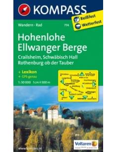 KK 774  Hohenlohe, Ellwanger Berge túra- és kerékpáros...