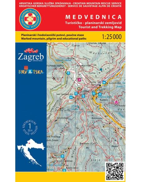 HG-KH 1 Medvednica turistatérkép