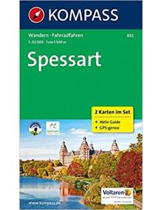KK 832 Spessart 2 db-os turista- és kerékpáros térkép