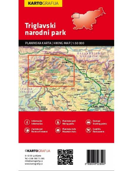 Triglav Nemzeti Park turistatérkép