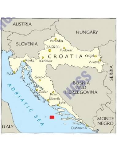 HG-DA 5 Otok Vis - Vis sziget térkép